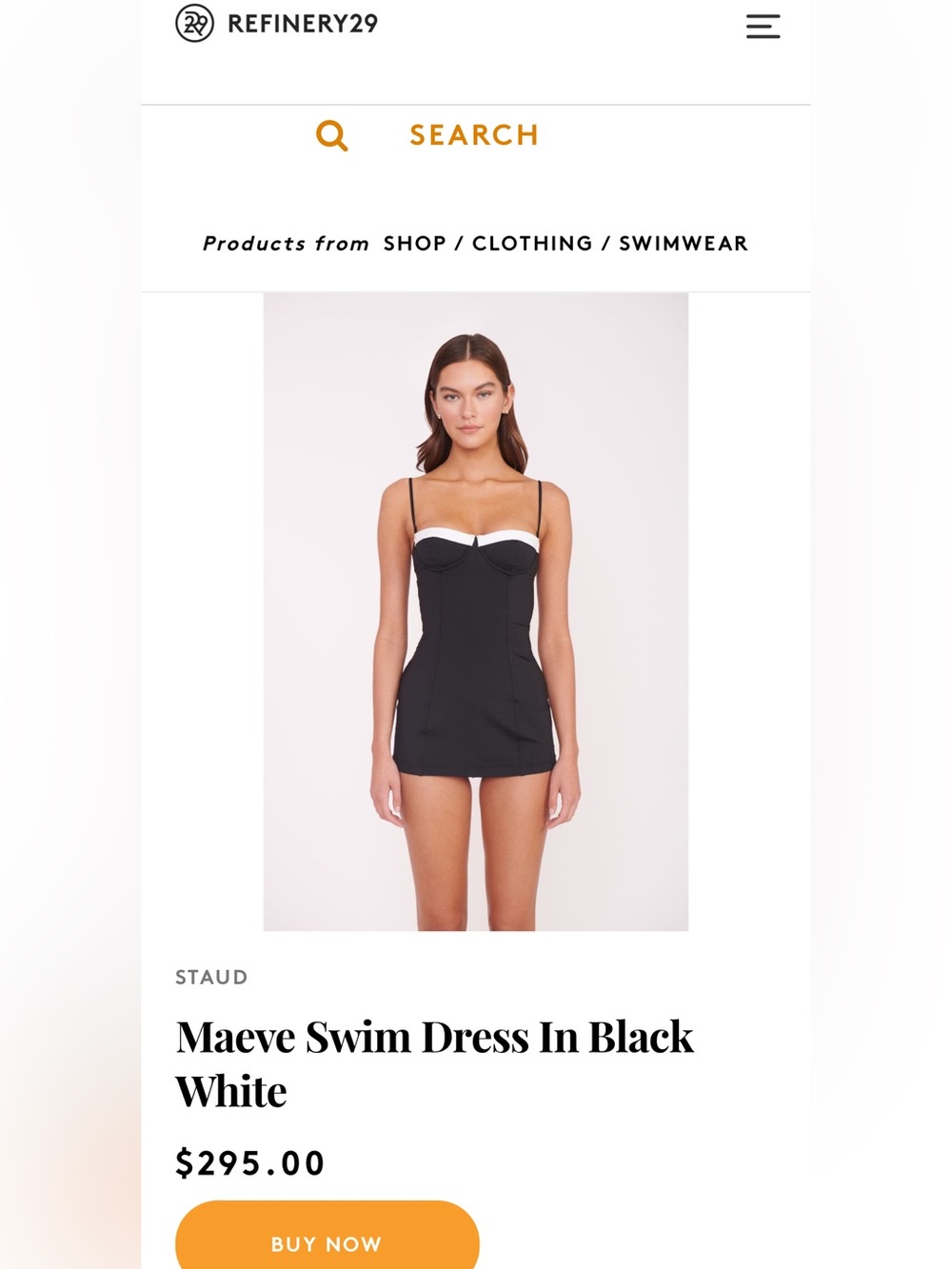 STAUD Maeve Swim Dress Black White Small One Piece Classic Swimsuit Luxury